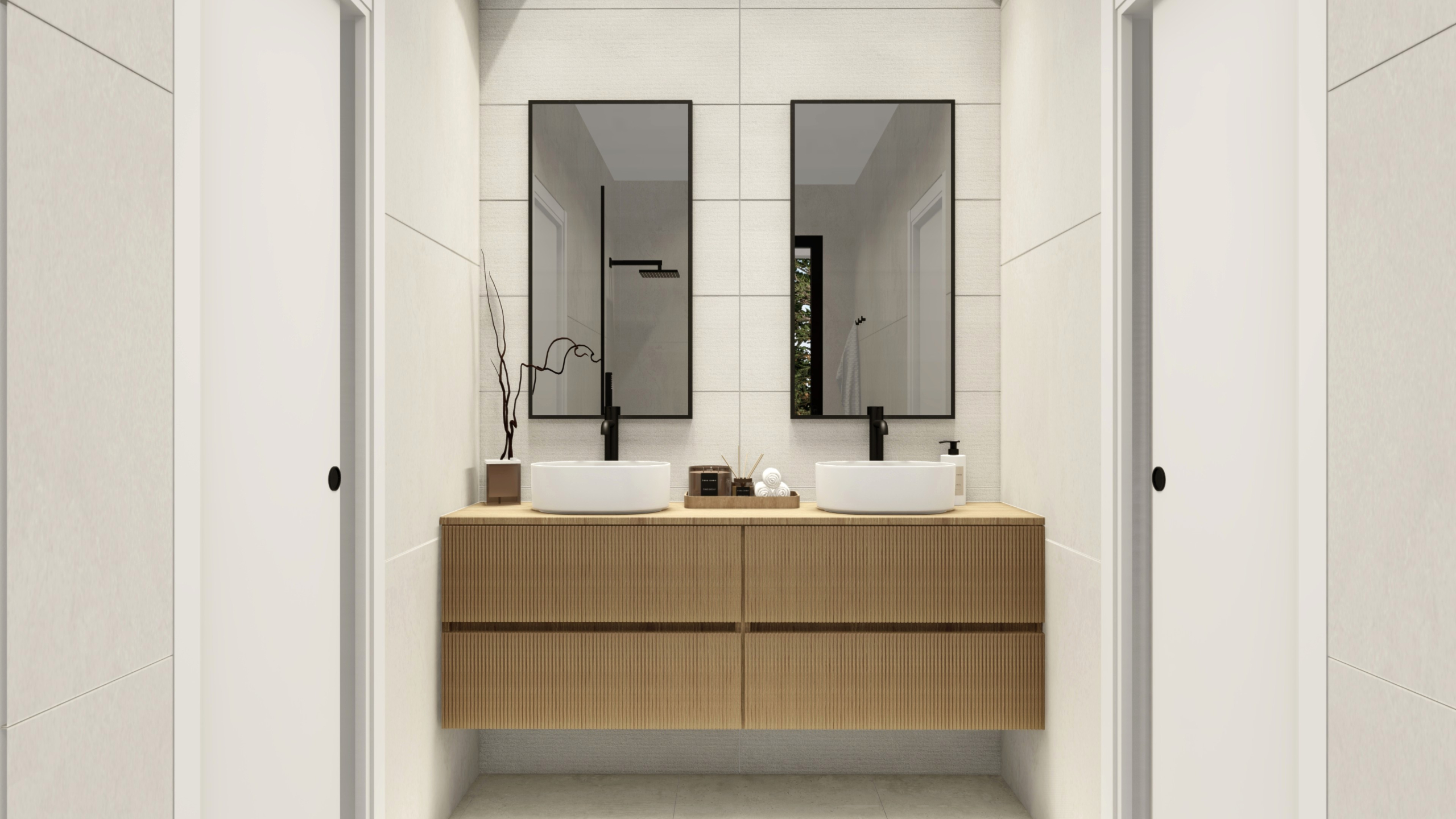 (29) – Paris VIII – shared bathroom of first floor bedroom 2 and 3 view 1 Viviendas pareadas Paris VIII de obra nueva en Dolores, Alicante