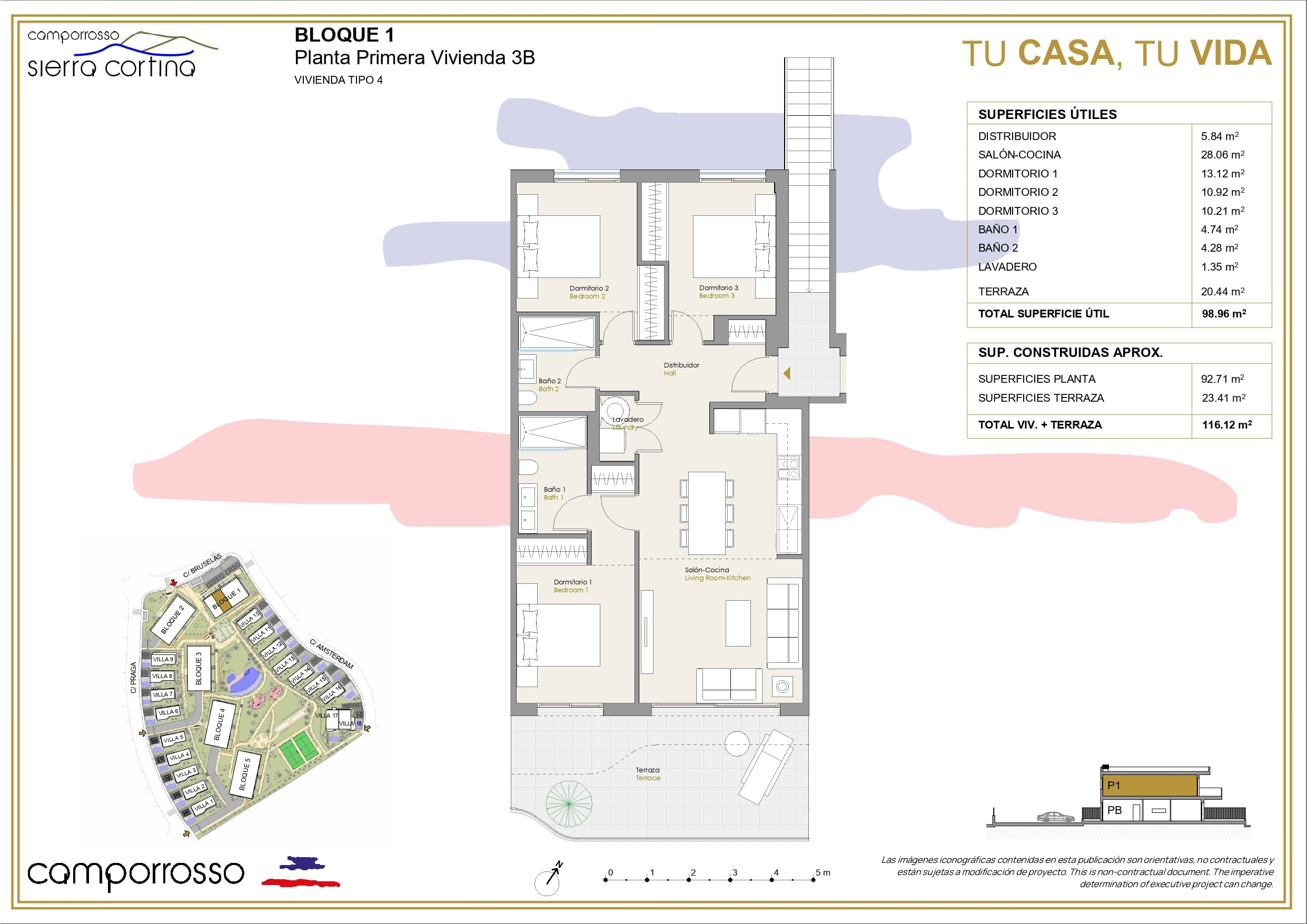 Bloque 1 3B_page-0001 Sierra Cortina Apartamentos de obra nueva, Alicante
