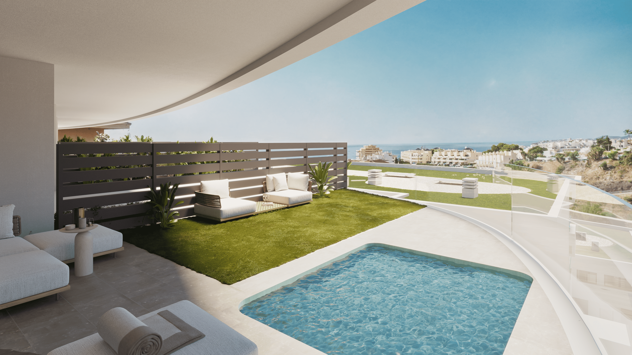 Korall Residences – Terraza Planta Baja 6.1 Sky Villas de Lujo en El Higuerón, Málaga