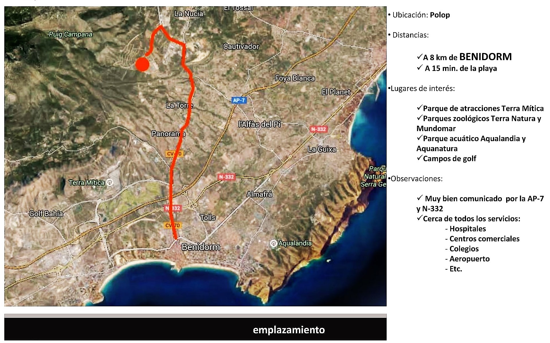 PARCELAS DE POLOP – LOCALIZACIÓN GEOGRÁFICA Parcelas exclusivas en El Ponoig, Polop. Alicante