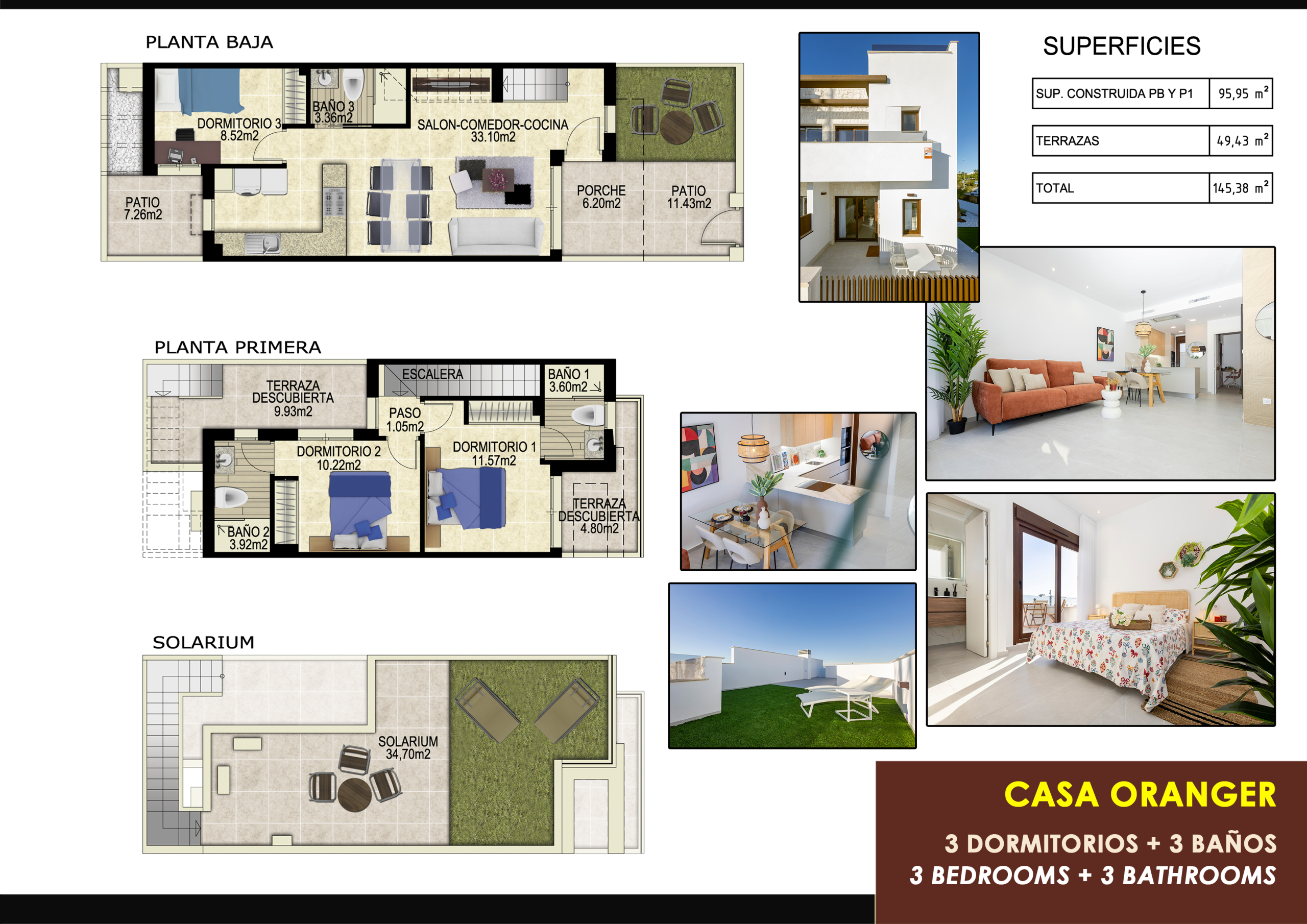 Property plans Casas Oranger, obra nueva en Orihuela, Alicante