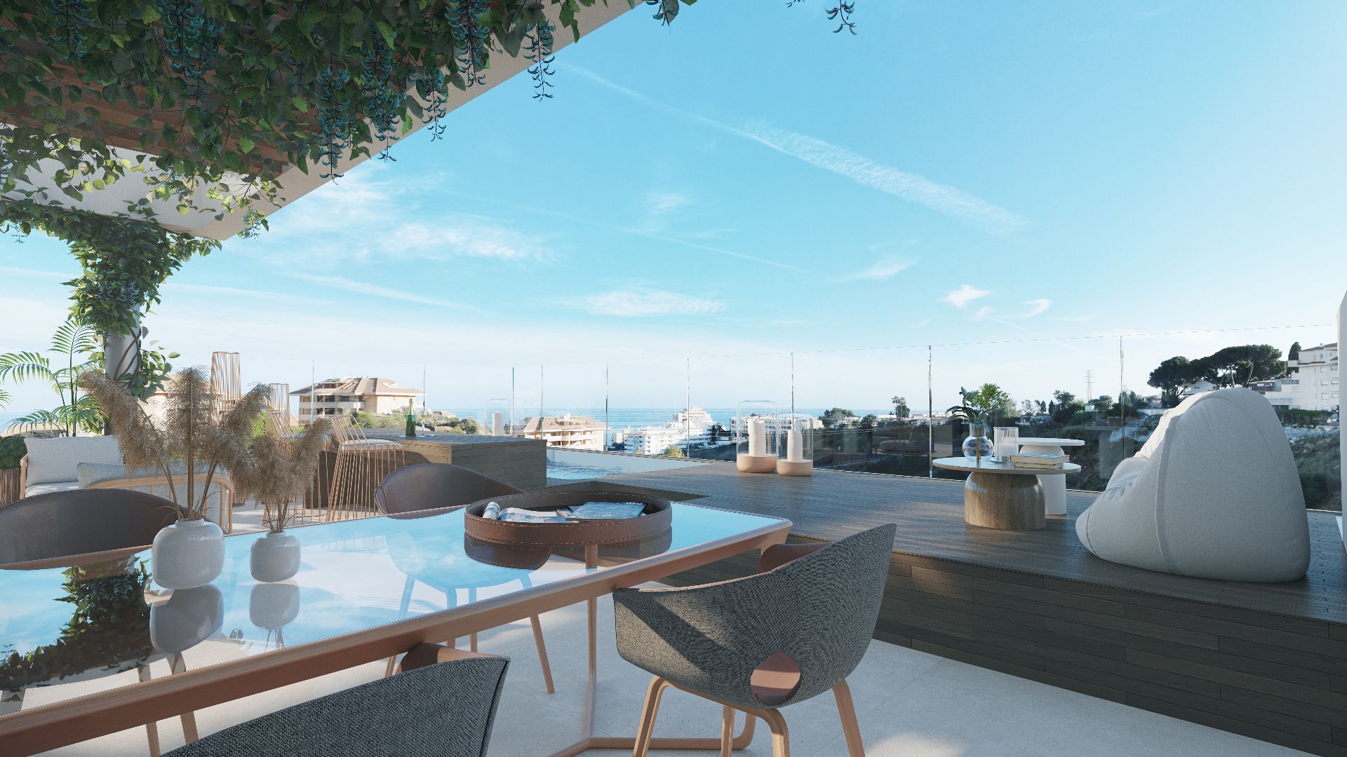 compressed-The Kos solarium, piscina privada, vistas mar Villas exclusivas en El Higuerón, Málaga